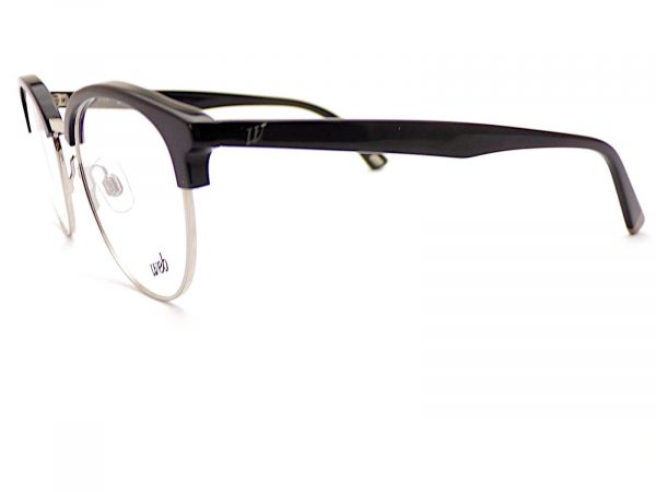 Web Reading Glasses Black with Silver Chrome Round WE5225 014 - Image 2