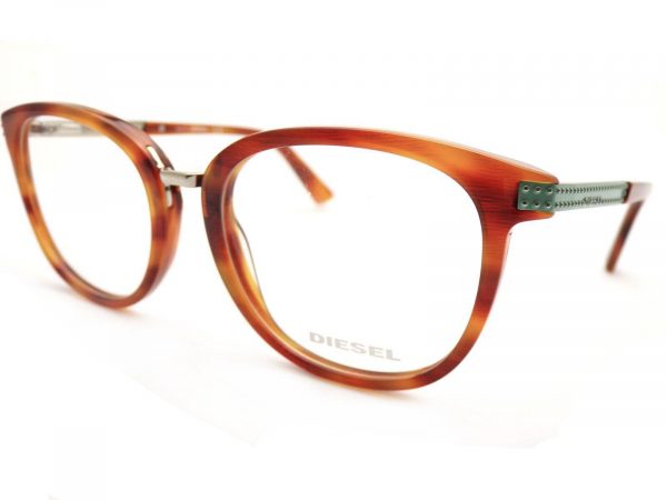 Diesel Reading Glasses Amber Havana with Mint Gold DL5232 054