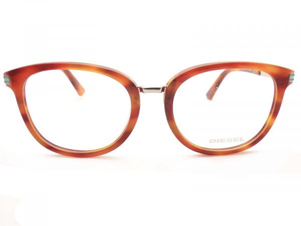 Diesel Reading Glasses Amber Havana with Mint Gold DL5232 054 - Image 3