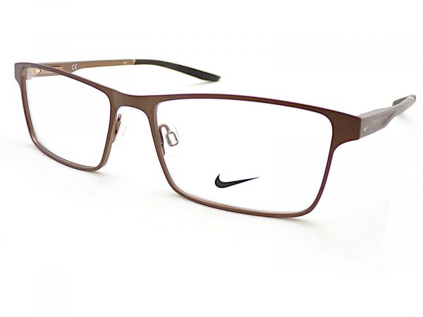 Nike Reading Glasses Satin Walnut Brown with Black Tips 8047 210