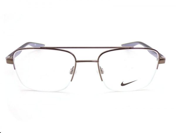 Nike Reading Glasses Semi Rimless Pewter Brown with Black 8151 050 - Image 3