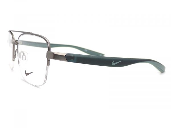 Nike Reading Glasses Semi Rimless Satin Gunmetal with Green 8151 070 - Image 2