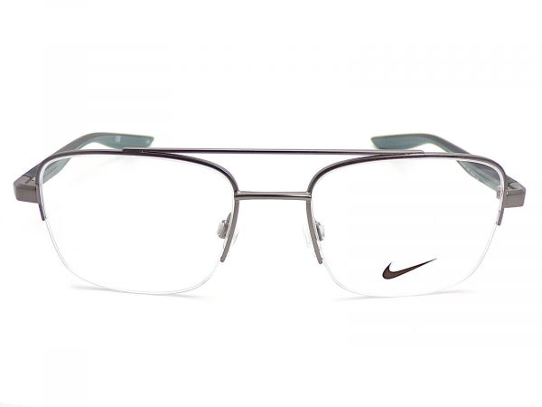 Nike Reading Glasses Semi Rimless Satin Gunmetal with Green 8151 070 - Image 3