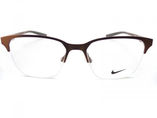 Nike Reading Glasses Semi Rimless Satin Walnut Brown 8049 215 - Image 3