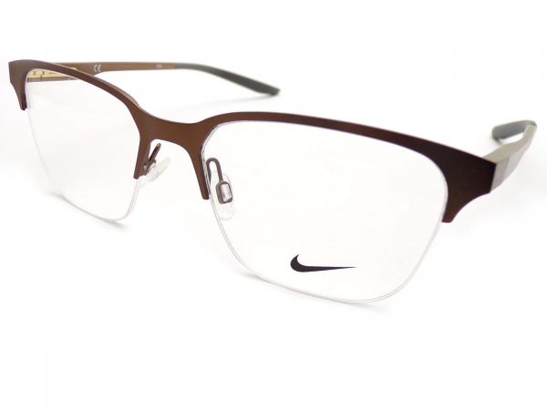 Nike Reading Glasses Semi Rimless Satin Walnut Brown 8049 215