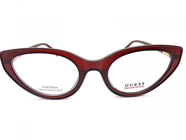 Guess Reading Glasses Deep Matte Burgundy 53mm GU3058 045 - Image 3