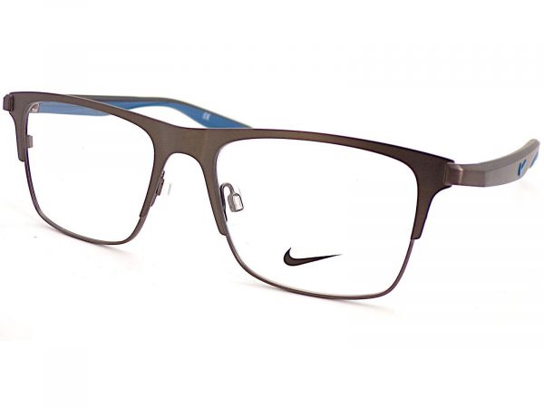 Nike Reading Glasses Brushed Gunmetal with Blue 52mm 8150 070