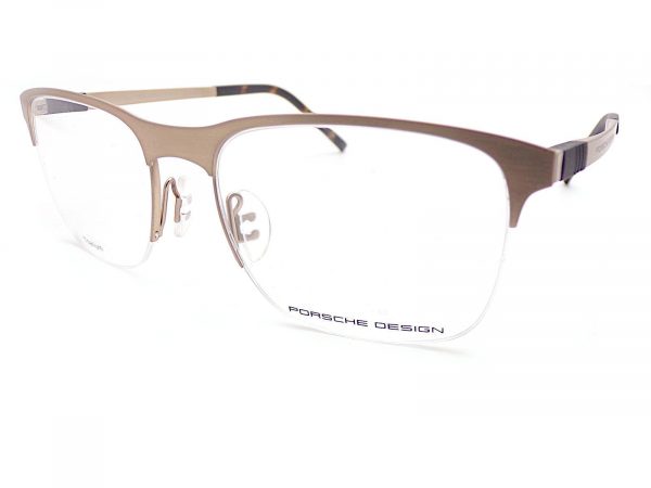 Porsche Design Titanium Reading Glasses Semi Rimless Matte Gold P8322 B