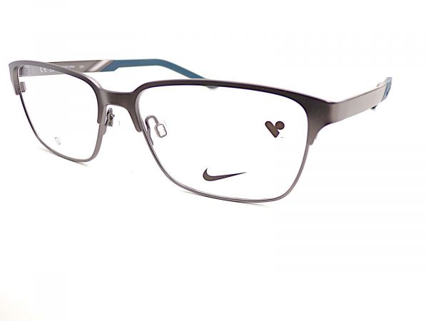 Nike Reading Glasses Brushed Gunmetal with Blue 8213 074