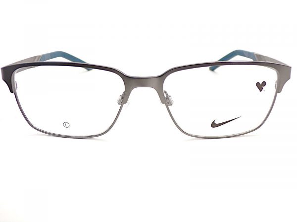 Nike Reading Glasses Brushed Gunmetal with Blue 8213 074 - Image 3