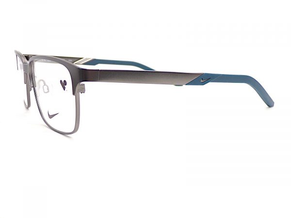 Nike Reading Glasses Brushed Gunmetal with Blue 8213 074 - Image 2