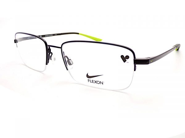 Nike Flexon Semi Rimless Reading Glasses Black with Green Tips 4306 004