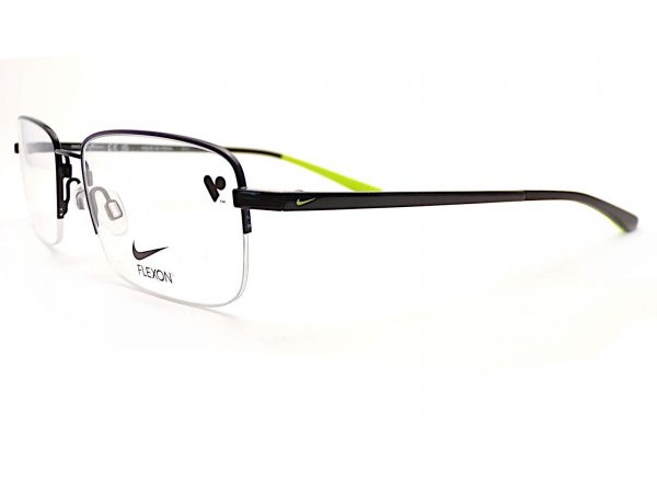 Nike Flexon Semi Rimless Reading Glasses Black with Green Tips 4306 004 - Image 2