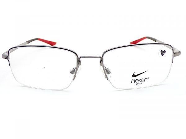 Nike Flexon Reading Glasses Semi Rimless Gunmetal with Black and Red 4306 073 - Image 3