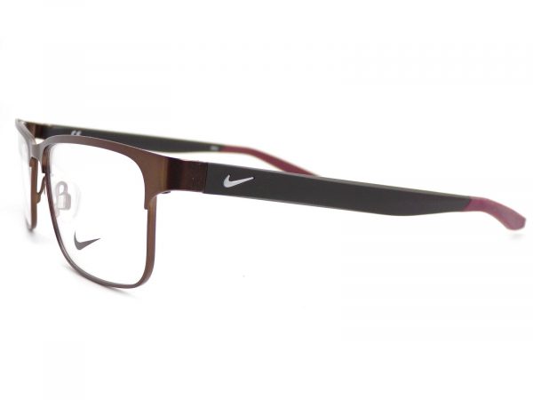Nike Reading Glasses Satin Walnut with Dark Beetroot 8130 207 - Image 2