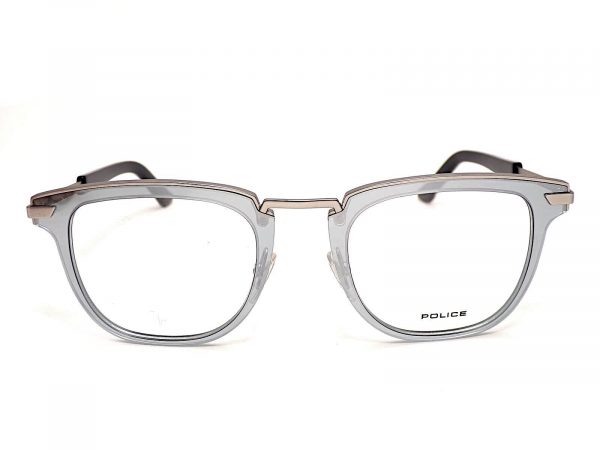 Police Halo 5 Reading Glasses Shiny Blue with Matte Silver VPL566 0581 - Image 3