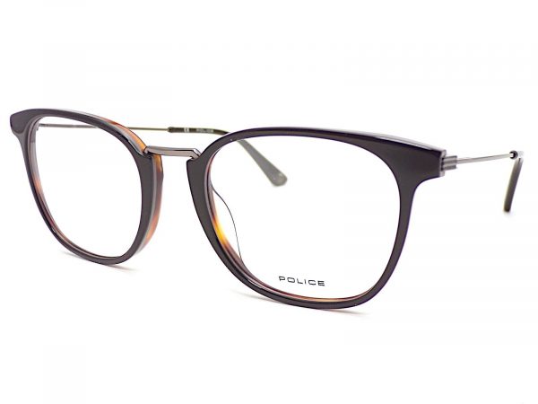 Police Clint 3 Reading Glasses Black over Brown Havana VPL686 0NK7