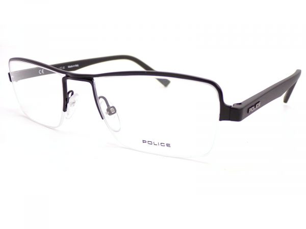 Police Reading Glasses Anthem 2 Black Semi Rimless 52mm VPL257 0531
