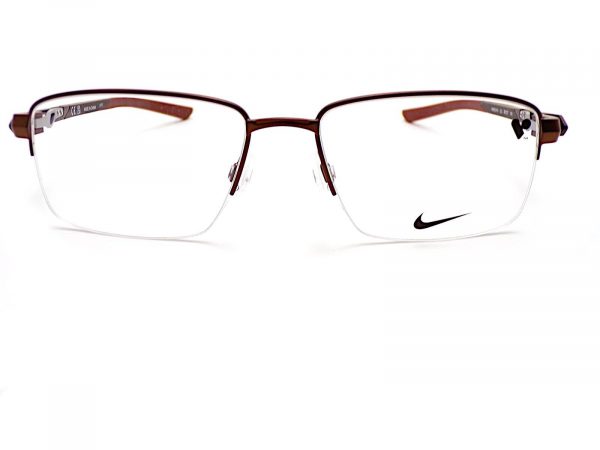 Nike Reading Glasses Semi Rimless Satin Walnut 8141 212 - Image 3