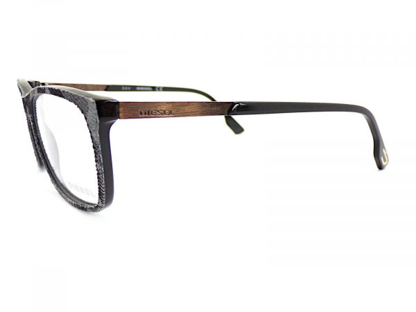 Diesel Reading Glasses DEMINEYE 55mm Black Grey Denim with Antique Bronze DL5166 005 - Image 2