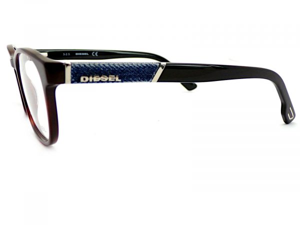 Diesel Reading Glasses DEMINEYE 52mm Brown-Black/ Blue Denim Fabric DL5190 052 - Image 2