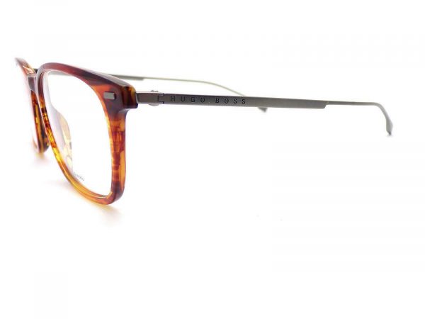 Hugo Boss Titanium Reading Glasses Brown Horn with Ruthenium 1015 EX4 - Image 2