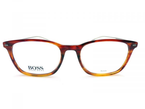 Hugo Boss Titanium Reading Glasses Brown Horn with Ruthenium 1015 EX4 - Image 3