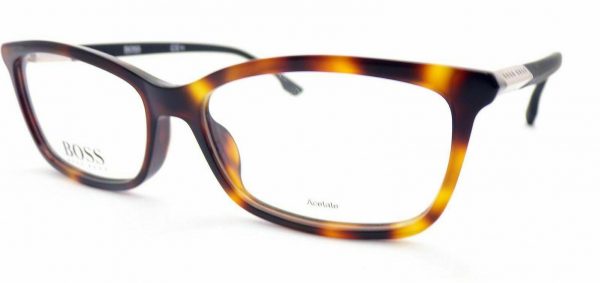 Hugo Boss Reading Glasses 53mm Brown Havana with Silver Arms 0981 086