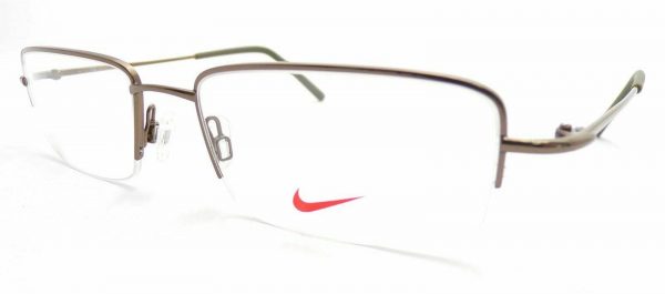 Nike Reading Glasses 55mm Semi Rimless Walnut with Khaki 8179 250