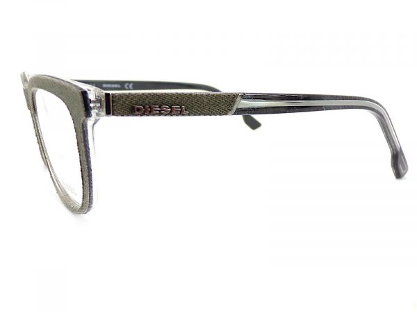 Diesel Reading Glasses DEMINEYE Plaid Grey with Khaki Denim Fabric DL5191 098 - Image 2
