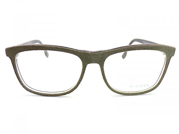 Diesel Reading Glasses DEMINEYE Plaid Grey with Khaki Denim Fabric DL5191 098 - Image 3