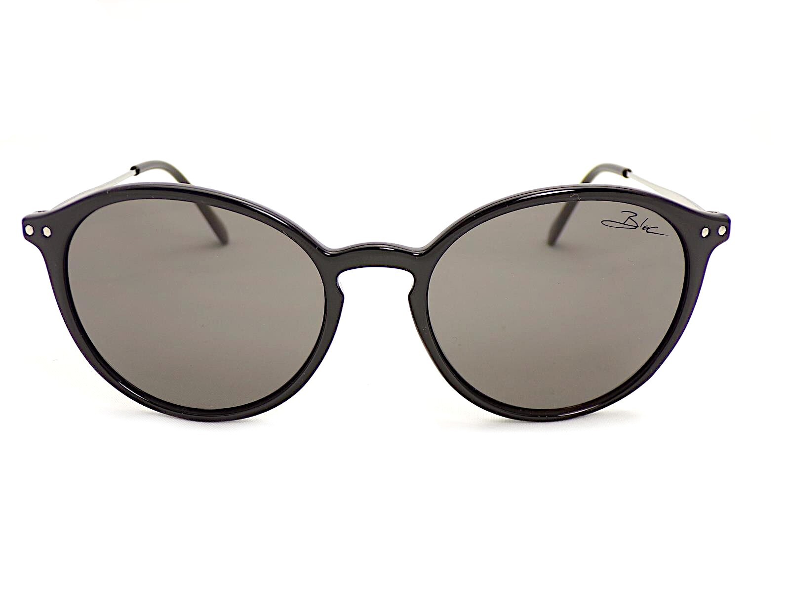 Bloc Paris Sunglasses F52 Shiny Black with Ruthenium Arms and Grey Lenses - Image 3